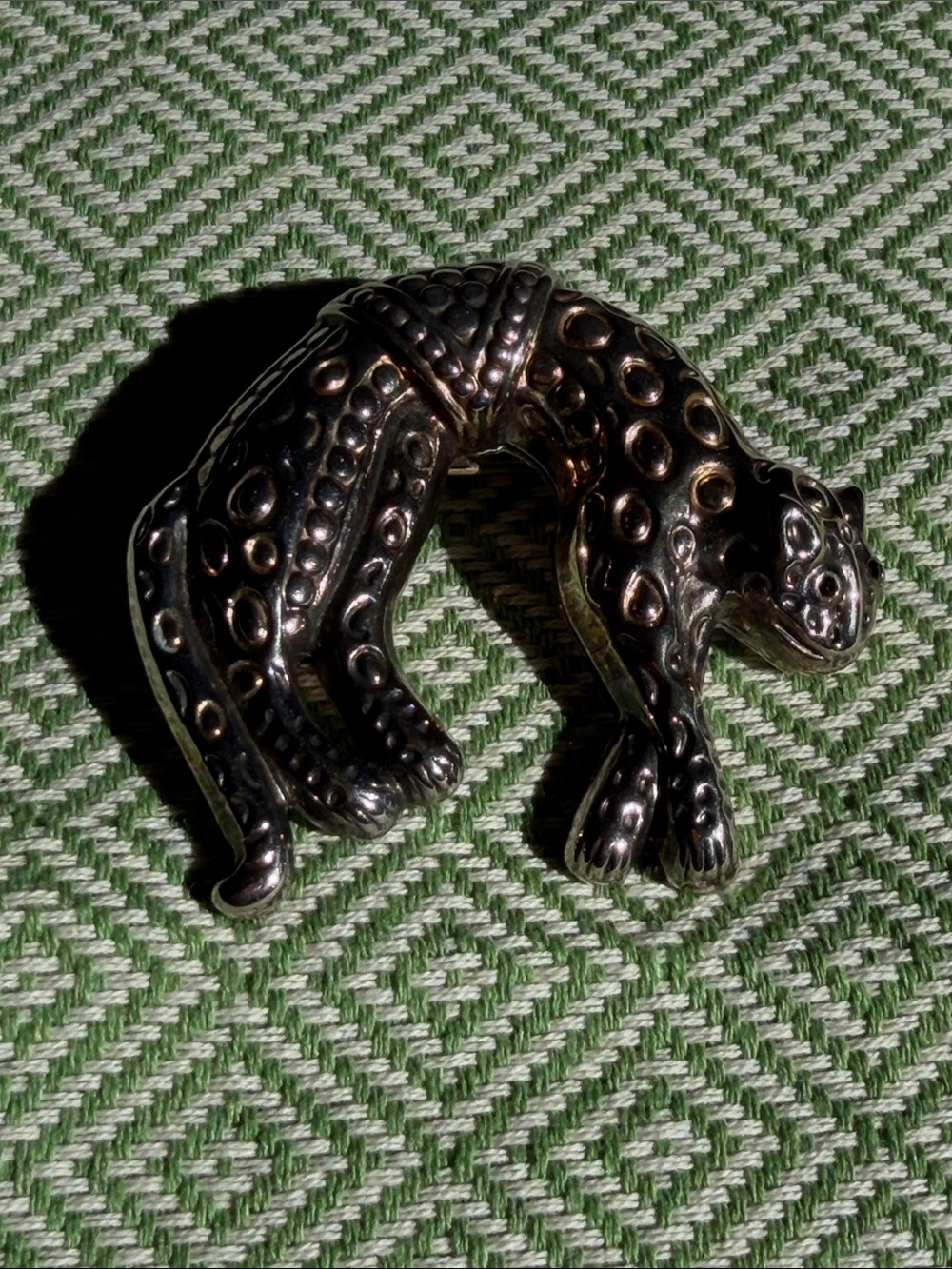 Metallic Leopard Pin Brooch